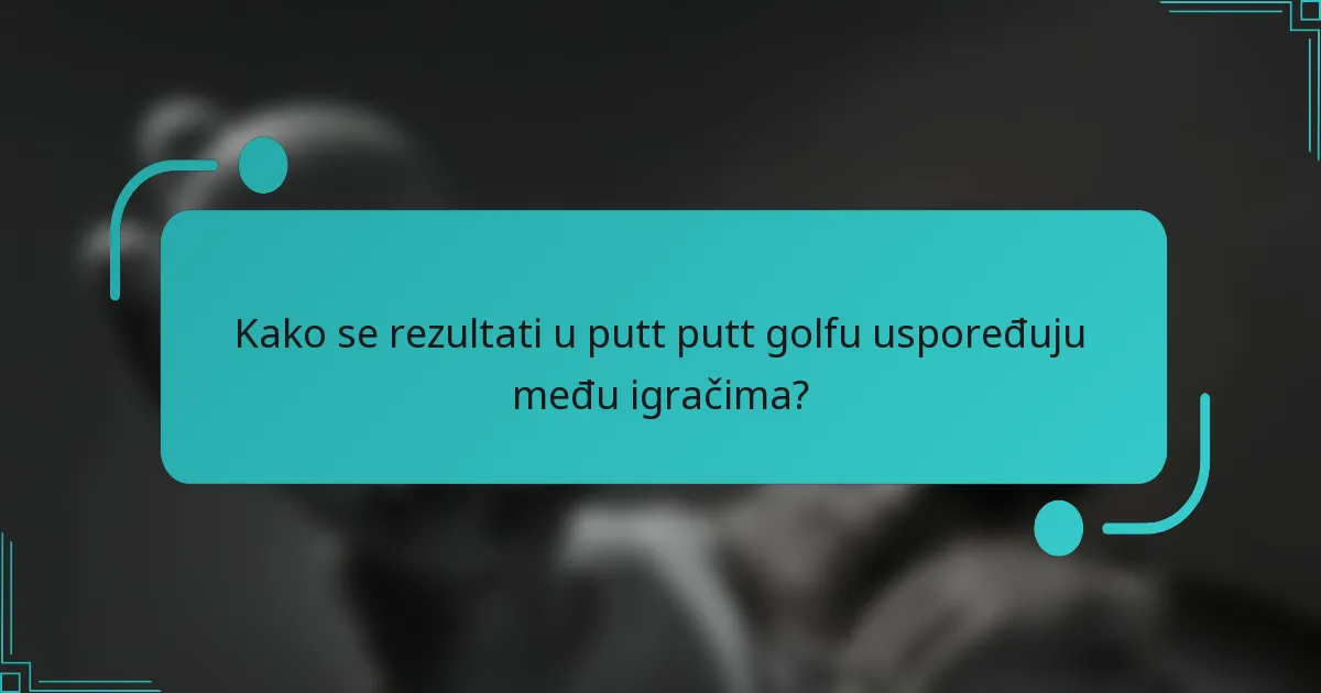 Kako se rezultati u putt putt golfu uspoređuju među igračima?
